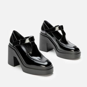 Black Platform Mary Jane Shoes